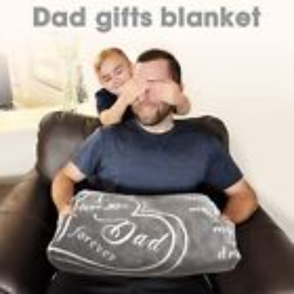 Best love Dad Fathers Day Gifts Fleece Throw Blanket 55X65 Inch Light Gray - Picture 5 of 6